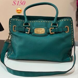 Michael Kors large green shoulder bag